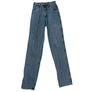 Vintage Rockies Western Yoke High Rise Jeans USA Made Cowgirl 25x36 Rodeo Light